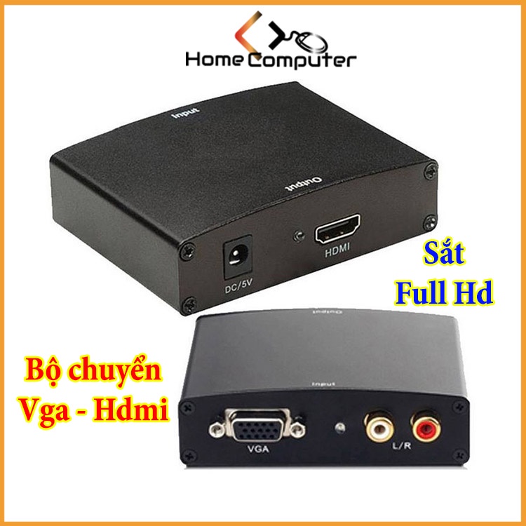 Bộ Chuyển Đổi - Bộ chuyển VGA sang HDMI chính hãng, tín hiệu tốt, kèm nguồn sạc. BH 6 tháng - Home.mall