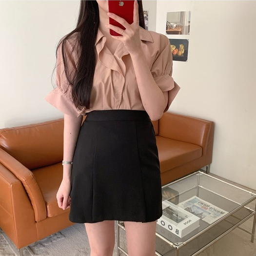 Áo Thun Nữ Tay Ngắn Màu Trơn Phong Cách Hàn Quốc