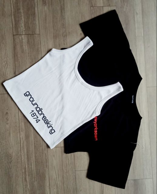 Set 2 áo Ba lỗ + Áo Croptop in chữ [Có VIDEO CH22