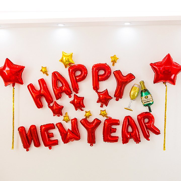 Bóng Nhôm Chữ Happy New Year, Set Chữ Happy New Year Chúc Mừng Năm Mới Trang Trí Các Buổi Tiệc Đón Giao Thừa