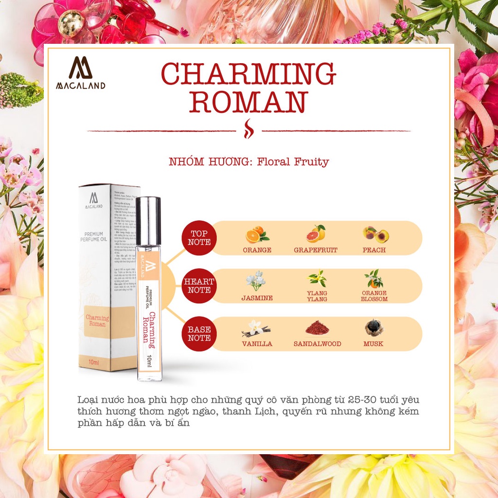 Nước hoa nữ Charming Roman 22ml MACALAND