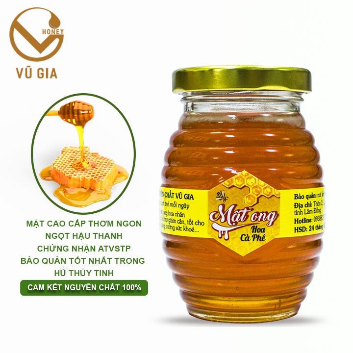 Mật Ong Hoa Cà Phê Nguyên Chất Vũ Gia 100ml - Tăng cường sức đề kháng