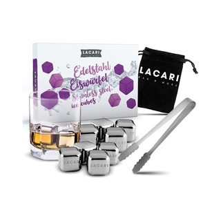 [Hà Hàng Đức] Đá inox LACARI (Hộp 8v + gắp)