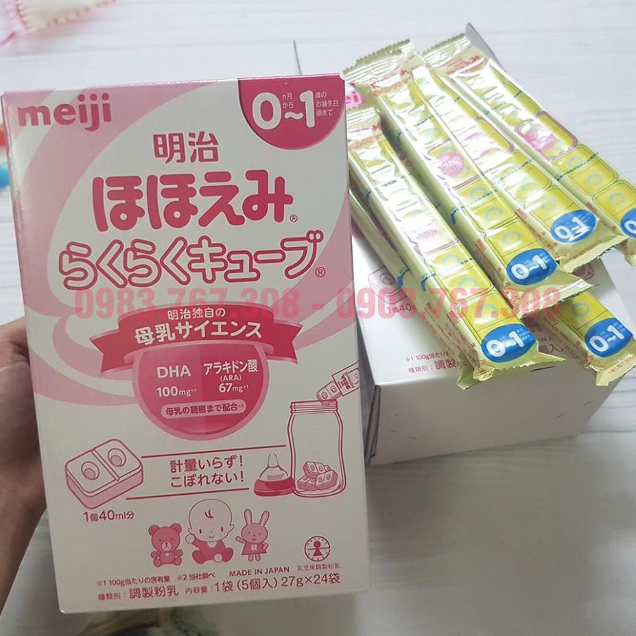 (Bán Lẻ) Sữa Meiji Thanh 27gr Số 0 Hàng Nội Địa Nhật - Date 2022