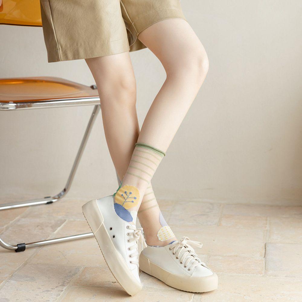 Vớ Nữ In Hình Cây Cối Dễ Thương Thời Trang Mùa Hè VANES1|Tất Lụa