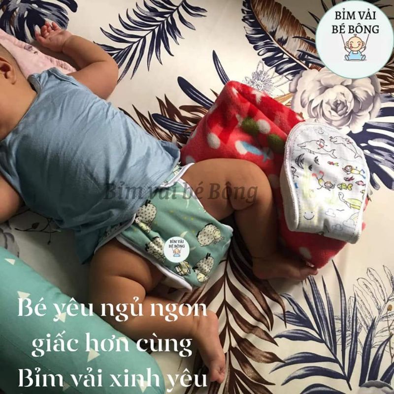 [ƯU ĐÃI] - [8 QUẦN+16 LÓT] Combo 8 Bộ Bỉm Vải Babu Nature Chống Hăm, Chống Tràn Cho Bé, Size M, L