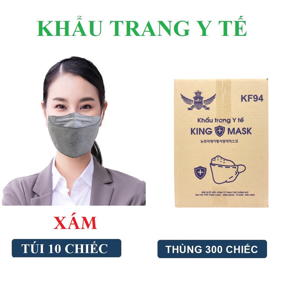 COMBO 300 CHIẾC KHẨU TRANG KHÁNG KHUẨN 4D KING MASK KF94 KIỂU DÁNG ĐẸP ÔM SÁT MẶT