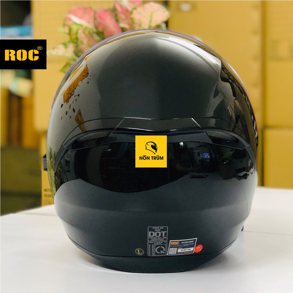 [NONTRUM_VN]Nón bảo hiểm fullface ROC R5 tem V6 xanh lá