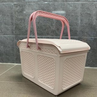 Rổ (giỏ) đựng đồ có nắp 2604 nhựa Việt Nhật, rổ đựng đồ có quai đi đẻ, rỏ xách đựng đồ