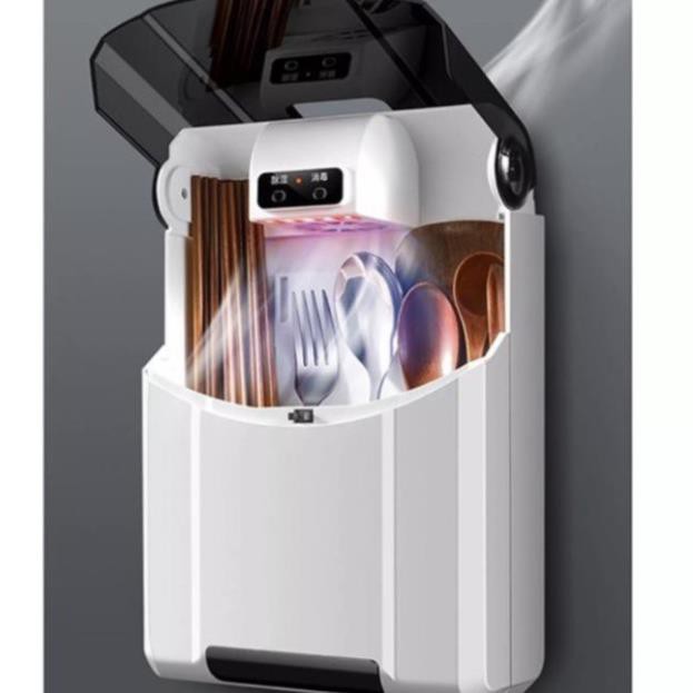 Hộp Đựng Muỗng Đũa Khử Khuẩn Gắn Tường Kích Thước 30X21X8CM - Giá Đựng Thìa Đũa Có khử Khuẩn Bằng Tia Cực Tím Thông Minh | BigBuy360 - bigbuy360.vn