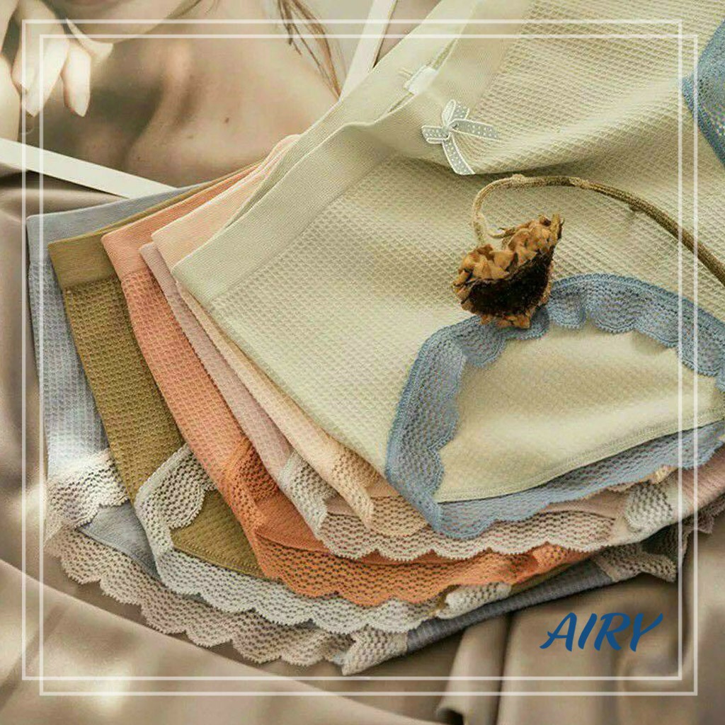 Quần Lót Nữ Cotton Xuất Nhật, Quần Chip Nữ Airy Wear Gắn Nơ Viền Ren | BigBuy360 - bigbuy360.vn