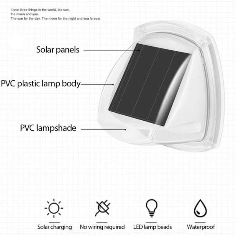 Đèn LED 8 bóng IP65 gắn tường sử dụng năng lượng mặt trời chống thấm nước siêu sáng