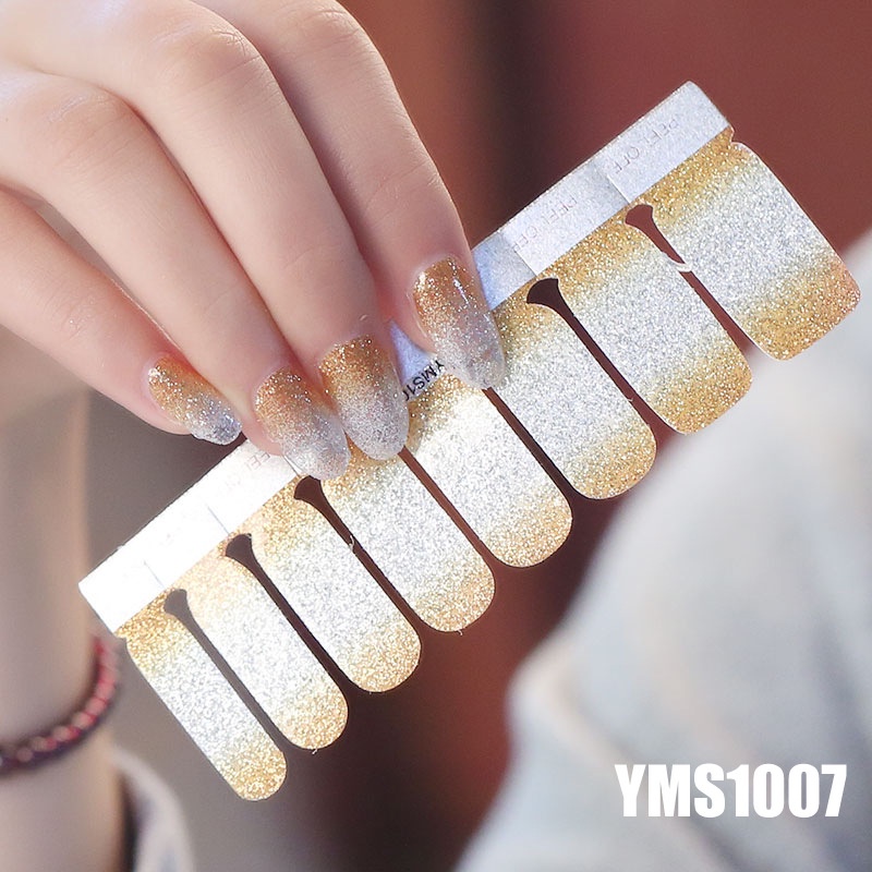 Bộ nail sticker dán móng tay trang trí nghệ thuật 3D đổ gradient lấp lánh YMS1001-1014 chống thấm nước