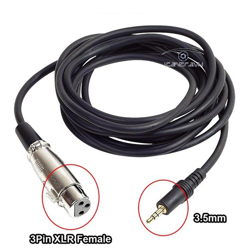 Dây Cắm Micro Thu Âm Canon XLR ra 3.5mm - Dây Cắm Micro Thu Âm Dài 2M Bảo Hành 3 Tháng