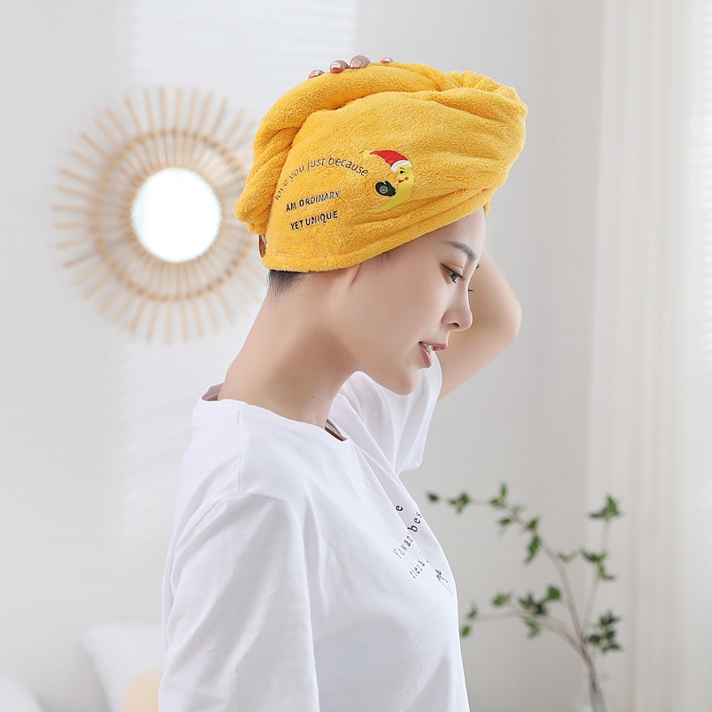 Mũ Lông Cừu Trùm Đầu Mềm Mại Thấm Hút Nước Làm Khô Tóc Khăn Lau Khô Tóc Dày Dặn Siêu Thấm Hút Bằng Lông Cừu San Hô Mềm Mại Nhiều Màu Tùy Chọn Tiện Dụng Cho Nữ