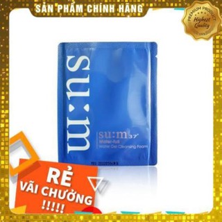 Gói sữa rửa mặt Sum xanh dạng Gel dịu nhẹ làm sạch sâu giảm mụn và bã nhờn Su:m37° Water Full - Water Gel Cleansing Foam