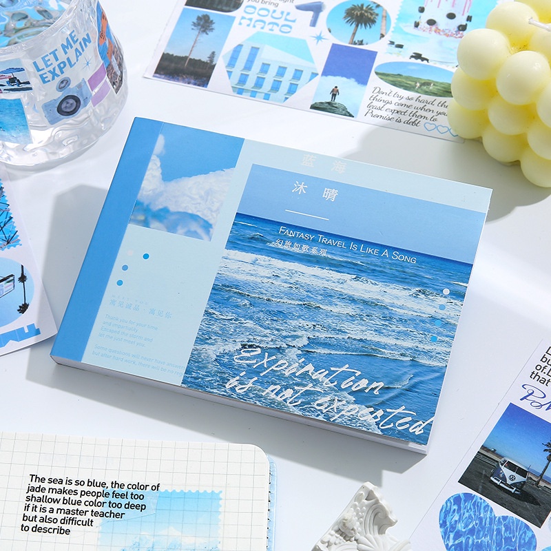 Bộ 50 Tờ Nhãn Dán Trang Trí Sổ Tay Hình Phong Cảnh Sáng Tạo