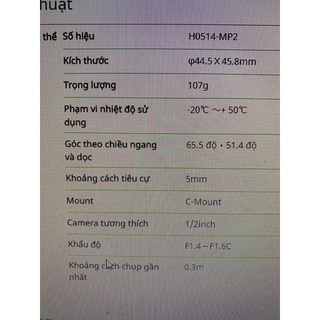 H0514-MP2 new100% computar lens máy ảnh