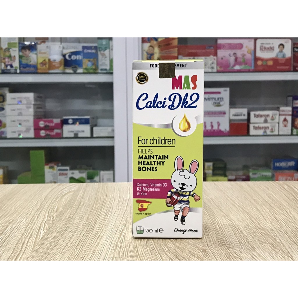 MAS CALCI DK2 BỔ SUNG CANXI, VITAMIN D3 K2, KẼM, MAGIIE GIÚP PHÁT TRIỂN CHIỀU CAO | NHẬP KHẨU CHÍNH HÃNG TÂY BAN NHA