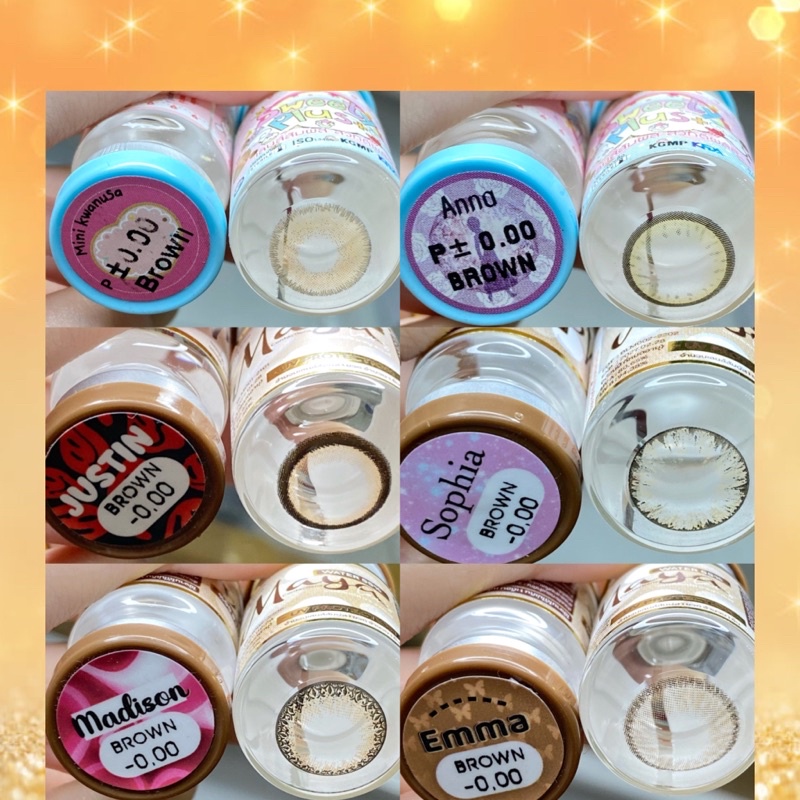 50 mẫu lens nâu không độ hot hit size vừa 14,5mm (album2)