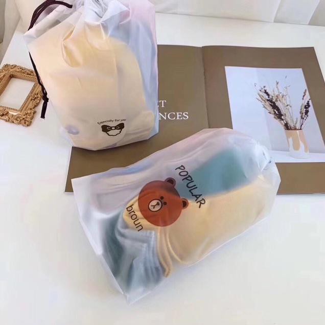 Set 10 Đôi Tất Gấu Kèm Túi Rút Broun Hot.zz