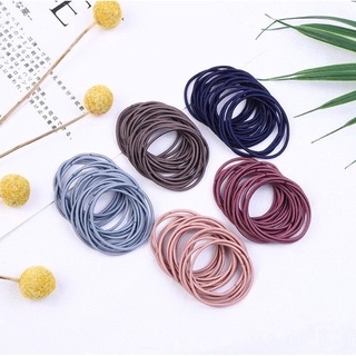 Sét 100 Chun Buộc Tóc Túi Zip.