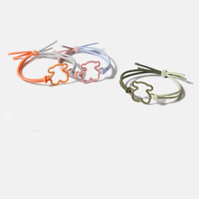 Dây buộc tóc co giãn hình gấu hoạt hình nhiều màu sắc dễ thương cho nữ