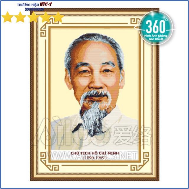 Tranh đính đá cao cấp Bác Hồ chân dung AL77326- chưa đính