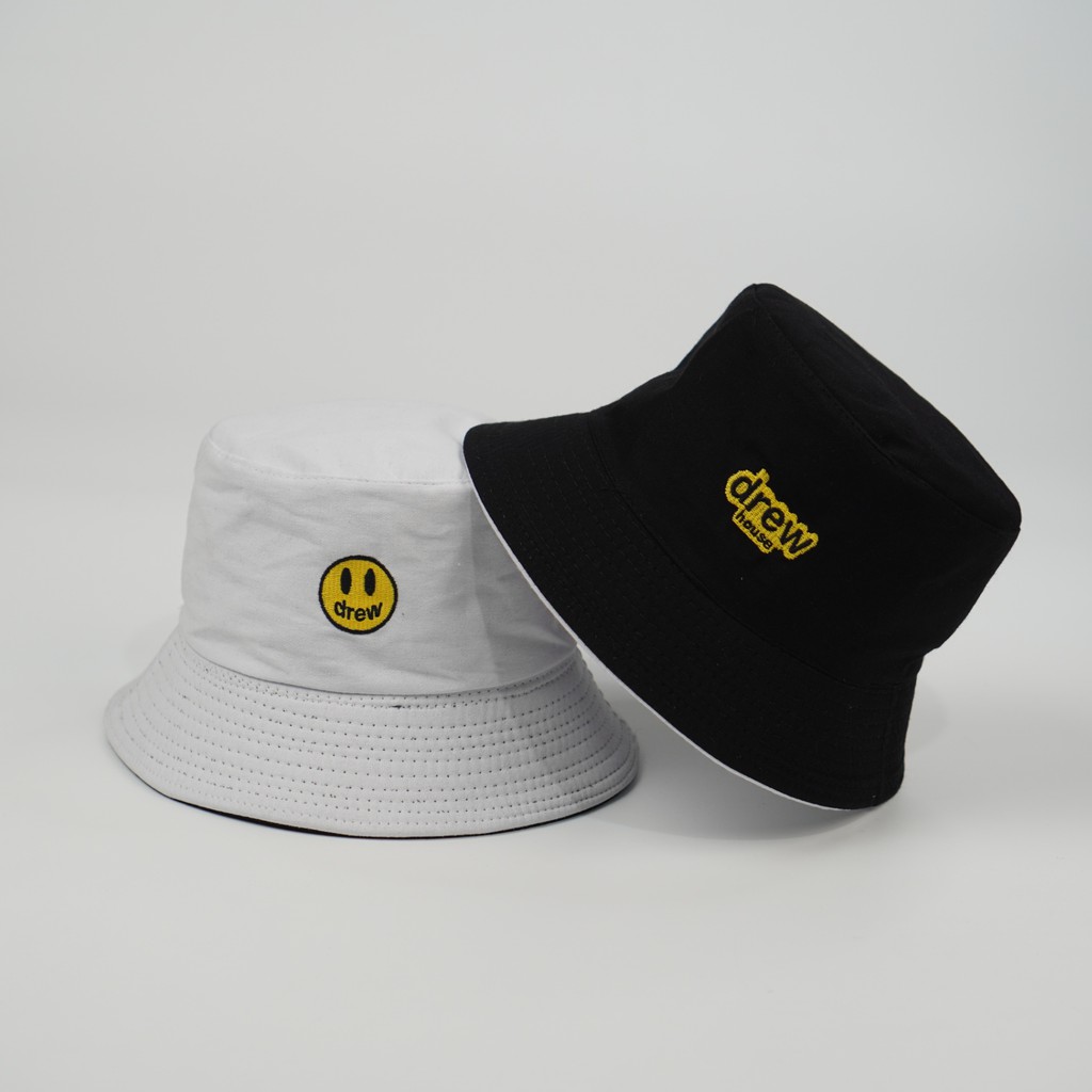 Mũ bucket 2 mặt ❤️ Nón tai bèo vành tròn thêu hình DREW thời trang form unisex nam nữ N35