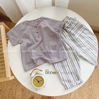 Bộ đồ hàn xẻng style dành cho bé trai chất liệu áo đũi quần thô