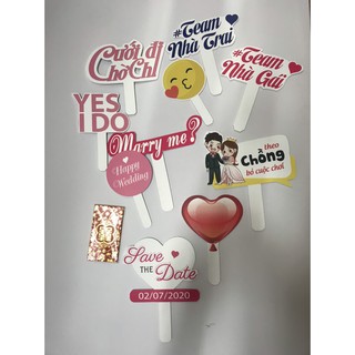 Set 10 HASHTAG cầm tay chụp hình trang trí sinh nhật, ngày đám cưới, khai trương Hafu House M1