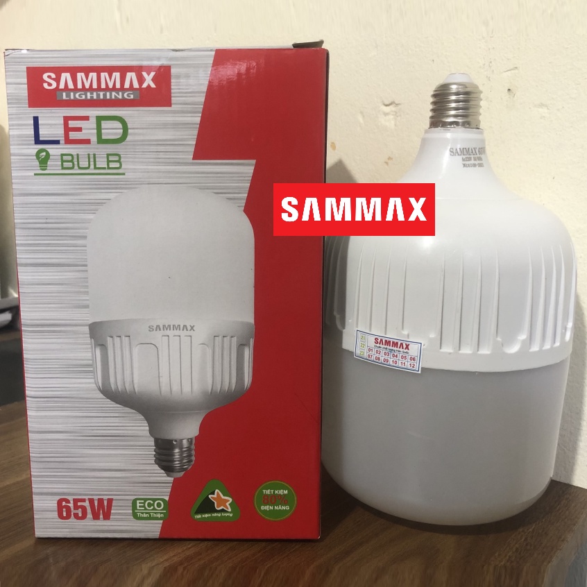 Bóng đèn led trụ tròn Sammax công suất 6W, 12W, 15W, 20W, 30W, 40W, 65W không chói mắt, tiết kiệm 80% điện năng