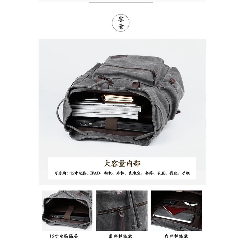 Ba Lô Du Lịch Vải Bố Cỡ Lớn Cho Nam