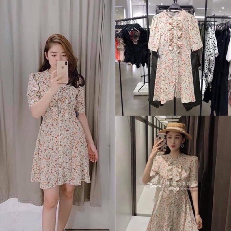 Đầm voan Zara hoa size L