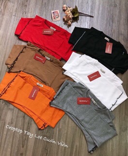 Áo Crotop Tay Loe Cuốn Viền