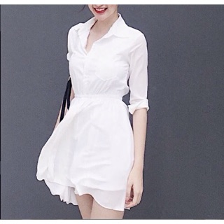 Váy Sơmi trắng/đen - Hàng New thanh lý