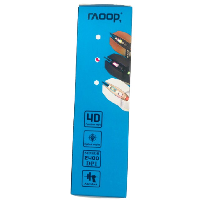 Chuột chơi game Raoop G100 Led RGB 2400 DPI- Chuột game thủ giá rẻ