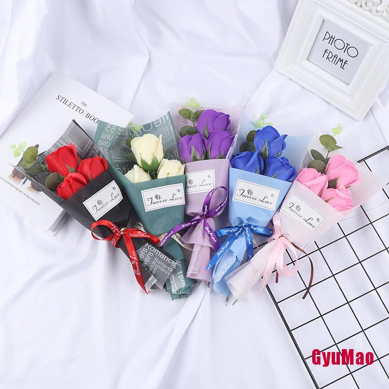 Bó Hoa Hồng Sáp 3 Đầu Dùng Làm Quà Tặng Lễ Tình Nhân