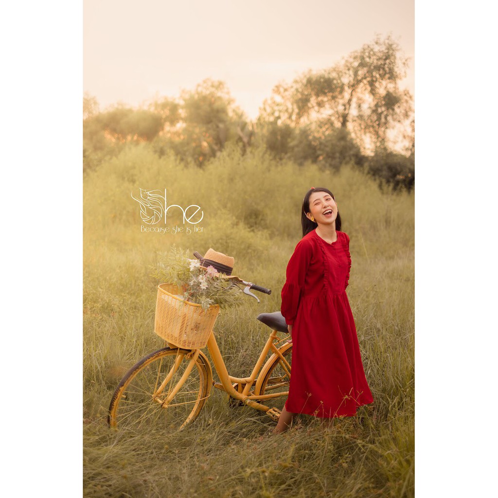 Đầm babydoll viền bèo