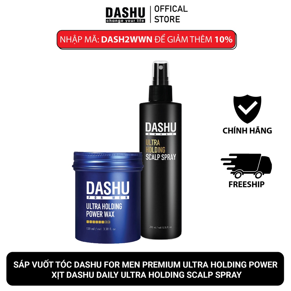 COMBO Sáp Dashu For Men Premium Ultra Holding Power 100ml  + Xịt Daily Ultra Holding Scalp Spray 200ml