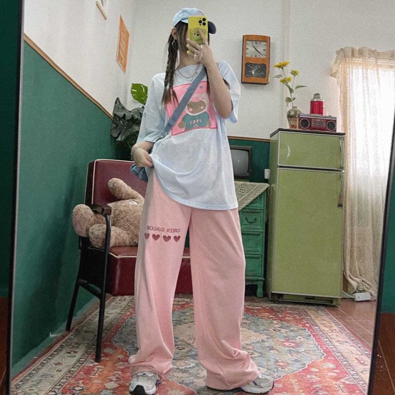 Quần Thể Thao Nữ Ống Rộng Phong Cách Thời Trang Hàn Quốc