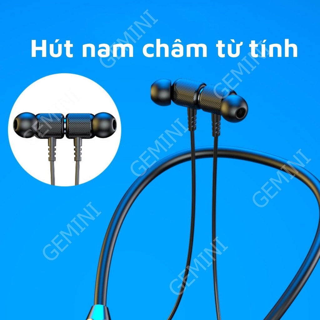 Tai nghe Bluetooth không dây đeo quàng cổ Bluetooth 5.2 thể thao pin trâu từ tính khử tiếng ồn mã G01 Gemini Shop