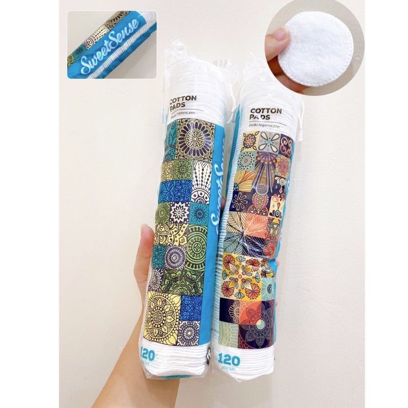 Bông Tẩy Trang SweetSense siêu mềm mịn 120 miếng Balan