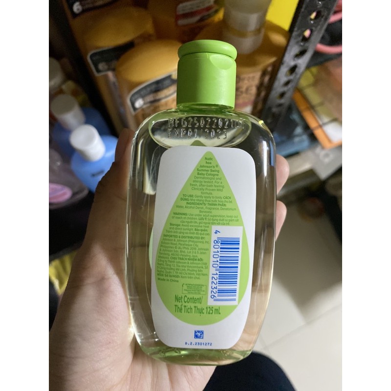 (HSD:01/2023) 125ml Nước hoa Johnson's Baby hương mùa hè HÀNG CÔNG TY