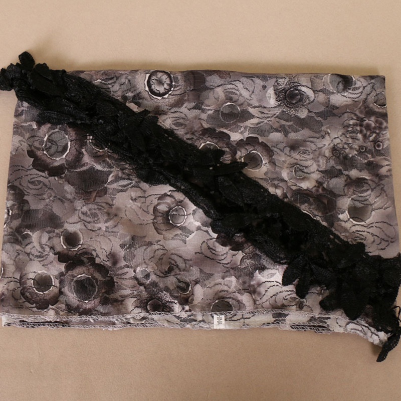 Khăn Choàng Cổ Vải Ren Phối Tua Rua Thời Trang Cho Nữ