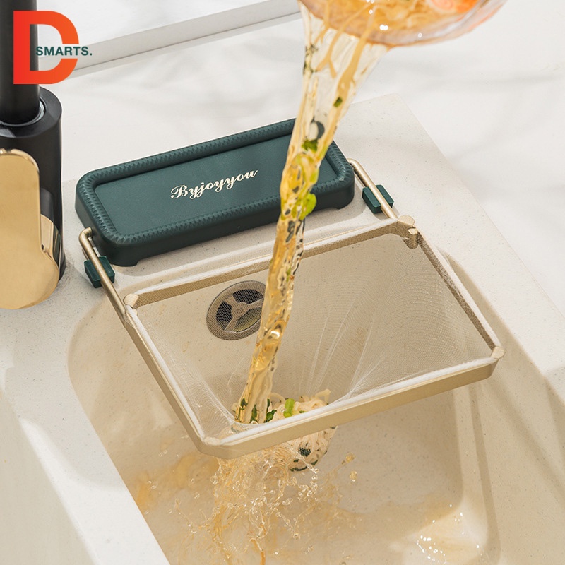 Giá treo túi lọc rác bồn rửa bát tích hợp để đồ rửa chén ngăn tắc nghẽn, không ghê tay