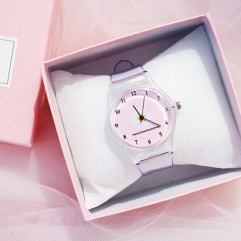 (Giá Sỉ) Đồng hồ thời trang nữ Peace C109 hoa cúc dây silicon trong suốt, chống nước nhẹ, bảo hành 6 tháng | BigBuy360 - bigbuy360.vn