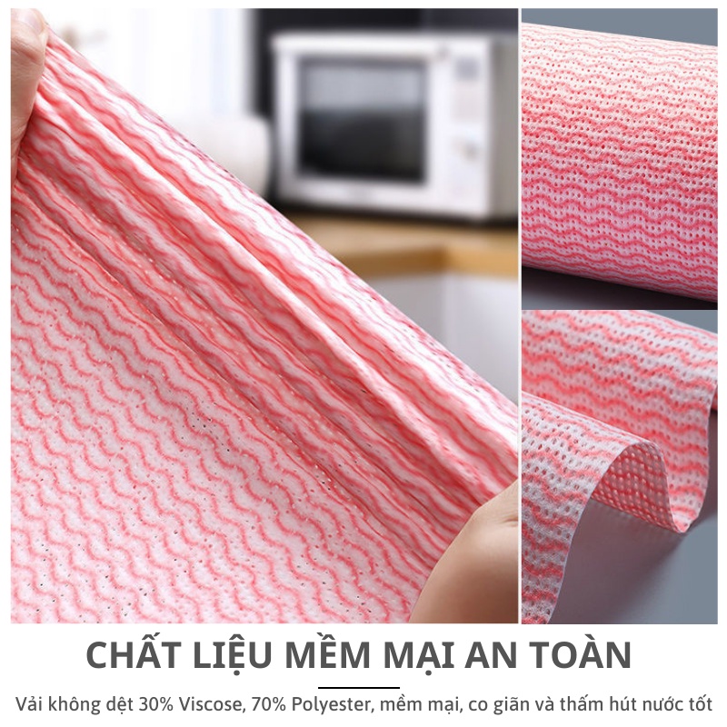 Cuộn giấy lau bếp đa năng 50 tờ - Giấy lau đa năng dai bền siêu thấm tái sử dụng KooBee (NB36)