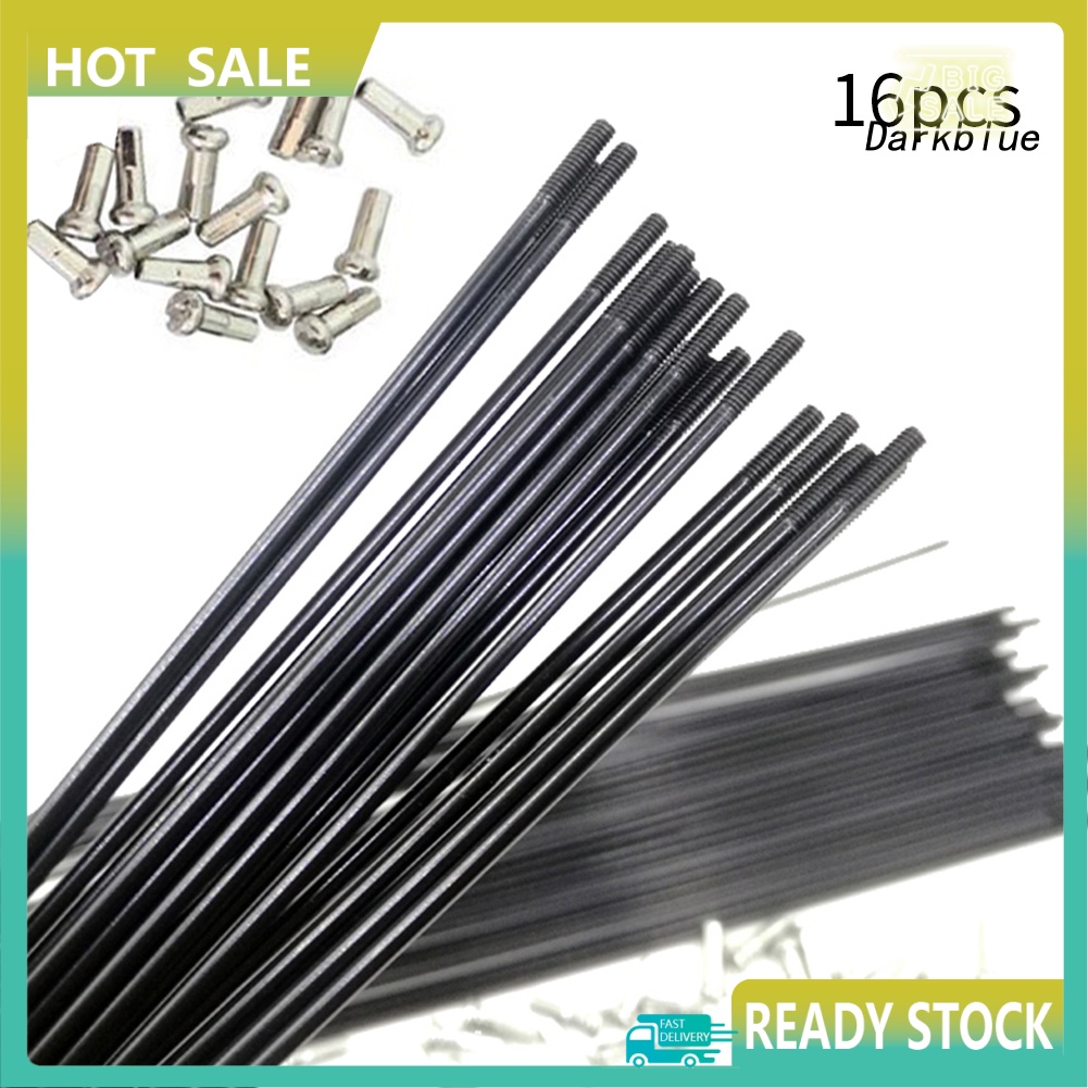 Qx- Bộ 16 Cái Căm Xe Đạp Leo Núi 251mm-269mm Bằng Thép Có Nắp Đậy