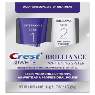 SET TRẮNG RĂNG CREST 3D BRILLIANCE TWO-STEP TOOTHPASTE HÀNG MỸ